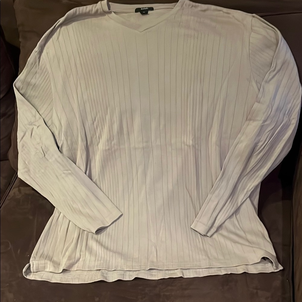 Alfani Men's Long Sleeve V-Neck Shirt - Soft Tan